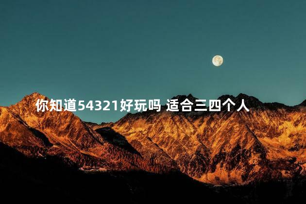 你知道54321好玩吗 适合三四个人玩的游戏